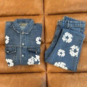 Denim Tears x Levi Blue Denim Jacket & Jeans Set Size 32 The Cotton Wreath Mens